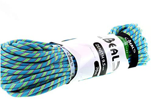 Beal Einfach-Kletterseil Zenith in der Farbe blau, 9,5mm Durchmesser, 59g per Seilmeter, 200 Meter, BC095.200.B