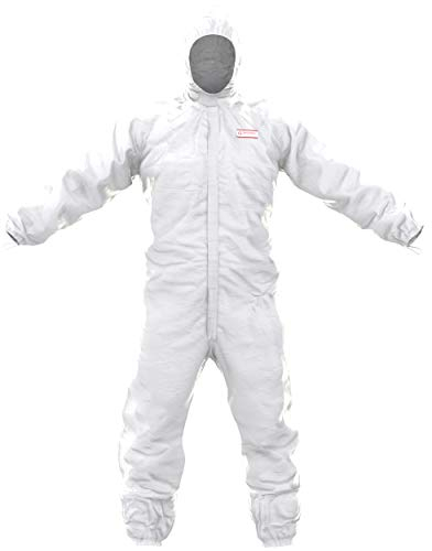 SafeComfort Einweg-Chemikalienschutzanzug Modell H | PSA Kat. III Typ 5b/6b - partikeldicht und bedingt sprühdicht - Infektionsschutz nach EN 14126 (3XL)