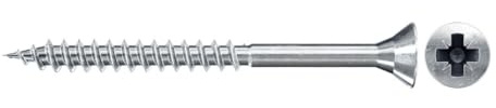 fischer Spanplattenschraube FSPII 6,0 x 60 Senkkopf blauverzinkt Teilgewinde Kreuzschlitz PZ