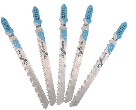 Jigsaw Blades BE-TOOL 5 PCS T127D T-Shank Jig Saw Blade Universal Jig Blade Assortment For Cutting Metal Wood PVC and More - fit Bosch, Dewalt, Hitachi, Makita, Festool etc