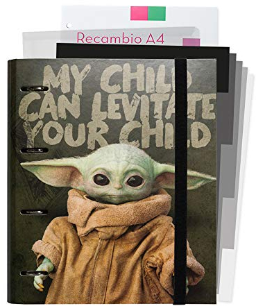 Grupo Erik Ringbuch A4 - The Mandalorian Child Baby Yoda - Ordner Set mit Trennblättern offizielles Merchandising, CBK0073