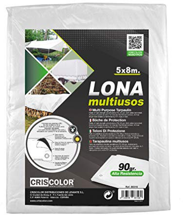 Criscolor 41315 Lona Multiuso 5x8m, Blanca