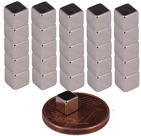 Neodym Magnete Mini Magnet 4x4x4mm Würfel Quader Für Magnettafel Pinnwand Kühlschrank Starker Magnetquader - Whiteboard Quadermagnet 4mm Magnet Würfelmagnet Cube [100 Stück]