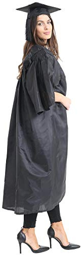 GA COMMUNICATIONS BACHELOR BA GRADUATION GOWN MORTARBOARD CAP UNIVERSITY PLEATED ROBE WOMENS MENS[Black,One Size]