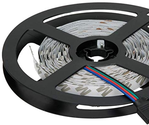 ECD Germany LED Strip Streifen SMD 5050 RGB 15m - 60 LEDs/m - 720 lm/m - Farbwechsel - Selbstklebend - LED Stripe Leiste Lichterkette Lichtleiste Lichtband Band Beleuchtung