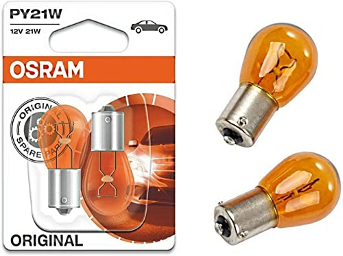 2x Osra.m PY21W 12V 7507-02B Orange Blinker vorne hinten Seitenblinker Ersatz Halogen Lampe E-geprüft