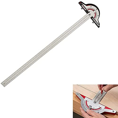 Woodworkers Edge Rule, Winkelmesser Zweiarm Holzbearbeitungs Lineal, T-Loch Lineal Präzisionsmarkierung T-Rule Carpenter Messwerkzeug Student Drawing Stone Painting Künstler