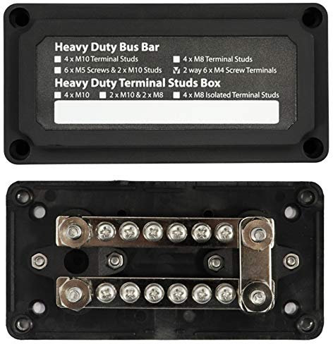 Baceyong Heavy-Duty-Verteilerkasten Auto-RV-Design 16-Bit-Sammelschiene Negativer Verteilerkasten Klemmenblock Sicherungskasten