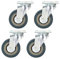 Youyijia 4pcs Swivel Castor Rubber Heavy Duty 75mm Swivel Castor Double Bearing Heavy Duty for Furniture Rubber Swivel Trolley Caster 360KG(4 without Brake)