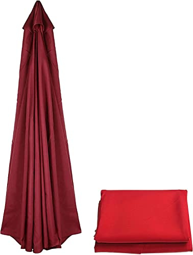 OKUGAIYA Tela de Recambio Redonda de Tela sobre una sombrilla de Repuesto, 3 x 3 m, 8 balinas para sombrilla deportada (Color Rojo)