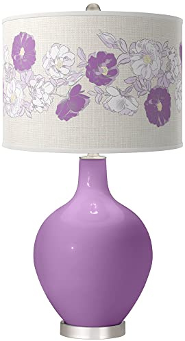 Color + Plus African Violet Rose Bouquet OVO Table Lamp