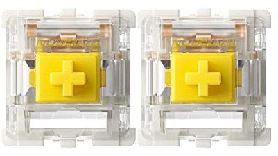 Gateron G Yellow Pro Switches vorgeschmierte 3-polige RGB SMD Linear für mechanische Gaming-Tastatur (108 Stück, gelb)