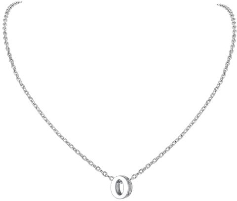 Sterling Silver Name Necklace Silver O Necklaces for Women Everyday Valentines Necklaces
