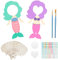 Matogle 12 Sets Meerjungfrau Basteln Kindergeburtstag Holz Handspiegel mit Griff Kinderspiegel Basteln Holzspiegel Kreative Holzbastelsets für Kinder Mädchen als Mitgebsel Geburtstag Gastgeschenke