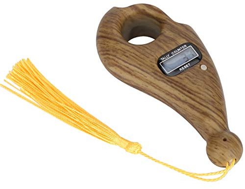 Digital Counter Buddha Beads Counter Handheld Finger Beads Wood Grain Digital Beads Counter Islamic Tasbeeh Roterande Bön Pärlor Digital Counter Finger Tasbih Islamic Muslim(Persikoträ (träkorn))