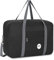 WANDF Sac Cabine 45x36x20 pour Easyjet Airlines Sac de Voyage sous Le siège polochon Bagage à Main de Week-End pour Femmes et Hommes(25L Noir avec Bandoulière)