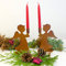 Kerzenständer Set 2er mit Rost Engel mit zum Stellen als Weihnachtsdeko 13cm hoch