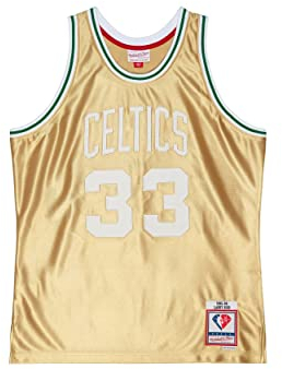 Mitchell & Ness NBA 75th Anniversary Swingman Jersey - #33 L. Bird - Boston Celtics, Gold, M