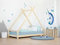 Benlemi Kinderhausbett in Form eines Tipis TAHUKA 90x180 cm Natur ohne Lackierung Bettenhaus mit Lattenrost/Rollrost aus Massivholz für Kinder- und Jugendzimmer Spielbett