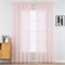 MIULEE Voile Vorhang Transparente Gardine aus Voile Einfarbig Stangendurchzug Transparent Wohnzimmer Luftig Dekoschal für Schlafzimmer 2er Set 215 x 140cm (H x B), Hellrosa