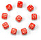 Waldfelsen®, dadi da gioco di alta qualità, 16 mm, in 15 colori (10 pezzi, rosso)