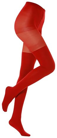 Gi&Gi 1026 Collants fantaisie pour femme, style parisien, vintage, 20-80 deniers, fabriqués en Italie, colorés, rouge, L/XL