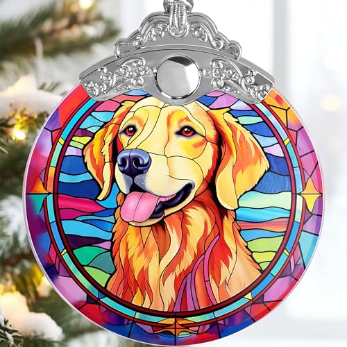 Jocidea Golden Retriever Weihnachtsdekoration – Golden Retriever Ornamente für Weihnachtsbaum – Golden Retriever Sonnenfänger – Weihnachten Golden Retriever Geschenke – Geschenke für Golden Retriever
