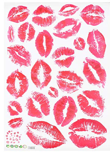 Hemobllo Decorative Lipstick Wall Stickers 2 Pack Self Adhesive Lip Design Stickers for Home Decor Living Room Wall Art
