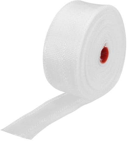 QUARKZMAN Vidrio Fibra Tela Cinta Vidrio Fibra Malla Vidrio Fibra Malla Tejido Vidrio Fibra Telas Aislamiento Cinta 30m(33 Yardas) x30mmx0.17mm para Refuerzo Reparación