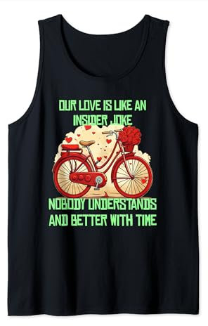 Lustiges Valentinstagsrad mit Rosen für Insider-Witzpaare Tank Top