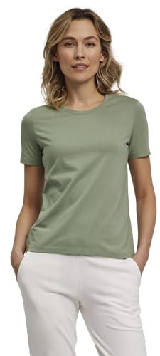 FALKE Damen T-Shirt Basic Round Neck W S/s Sh Baumwolle weich Kurzarm bequem sehr leicht 1 Stück, Grün Frosty Grey 7180, S