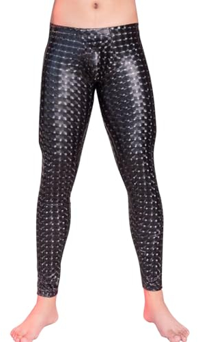 RUMAOZIA Herren Leder Leggings Made in Germany - Lederhose Meggings Wetlook Latex Lack in Schwarz Matt - Kunstleder Enganliegend Hose