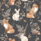 REDAMANCY Boho Modern Animals Fox Rabbit Vintage Peel and Stick Wallpaper Vintage Wall Paper Stick on Contact Paper Easy Peel Off for nightstand Drawer Renter Friendly 17.7x236