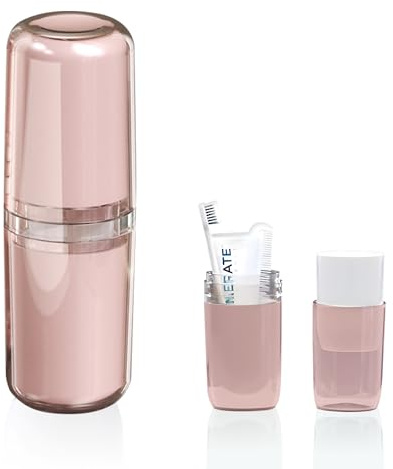 Zahnpasta Zahnputzbecher Box Tragbar Zahnbürsten Etui Reiseetui Set Kunststoff Zahnbürstenhalter Case wasserdichte Mundspülbecher 1 Stück Zahnbürstenhülle 4 in 1 Aufbewahrungs Anicy Geschäftsreise…