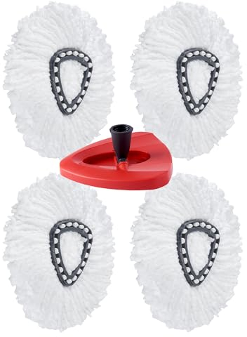 A aBlumen Pack de 4 Cabezas de Fregona Microfibra, Compatibles con Vileda Turbo 2in1, EasyWring Clean, Fregona Vileda con Pedal, Suelos de Madera y Baldosas, Recambio Fregona Vileda, y O-Cedar
