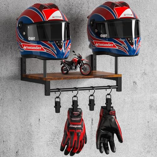 Support mural pour casque de moto, support de plaque d'affichage avec accessoires de moto, support mural pour casque de football et moto