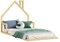 IDIMEX Bodenbett ELOA mit Hausdach 90x200 cm Natur Kiefer massiv, Montessori-Kinderbett, Montessori-Möbel