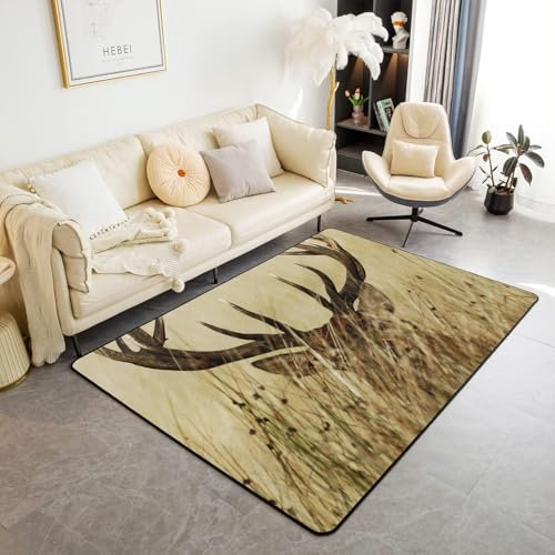 Tier Elch Gedruckter Teppich, 3D-Wohnzimmerteppich, Schlafzimmerteppich, Heimdekorationsteppich, Anti-Rutsch-Fußmatten-Bereichsteppich 40 X 60 cm - Leicht Zu Reinigendes-3304601685572