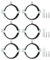 Sourcing Map 6 Pcs Adjustable Bracket Clamp, 3-1/2(89mm) Wall Ceiling Mount Split Ring Hanger Galvanized Iron Strap Support With Screw & Expansion Tube for Pipe Tube