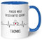Bedruckte Tasse mit Spruch - Finger Weg! - Personalisiert mit Name - Lustige Geschenke für Arbeitskollegen im Büro Arbeit - Geschenk für Sie & Ihn - Spülmaschinenfest - Blau