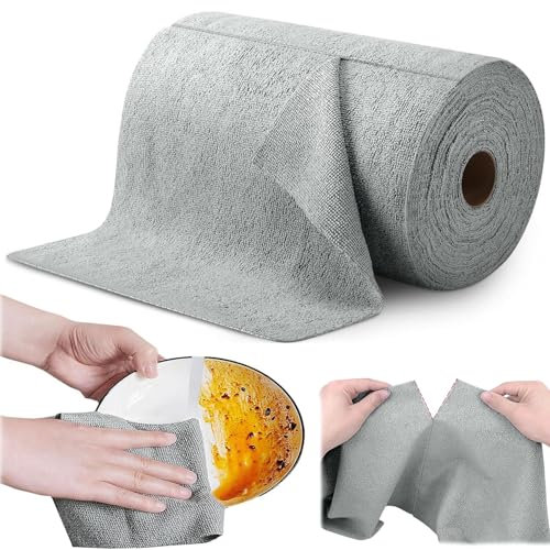 XTUDOU® Nettoyage DéChirables avec 50 Chiffon de Nettoyage en Microfibre, Chiffon Nettoyage en Microfibre RéUtilisables 25 × 25 Cm pour Cuisine/Voitures/Verre/FenêTres