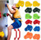 KRUZZEL Klettergriffe Kinder Indoor Bunt 15 Stück 2 Griffe + Schrauben bis 150 kg - Interne und Klettergerüst Outdoor - Zubehör für Kletterwand 25396