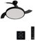 CREATE / WIND CLEAR STUDIO M/Ventilador de techo con luz negro con controlador de pared y mando / 40W, Temporizador, Ø 108 cm, aspas retráctiles, 3 temperaturas de luz, función verano-invierno