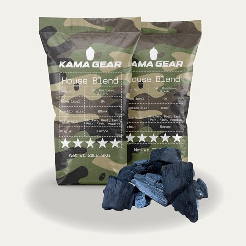 Kama Gear House Blend Lumpwood Charcoal for BBQ, Smoking, Grilling - FSC Certified, Clean Burn, High Heat