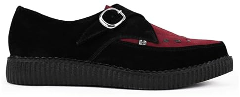 TUK Footwear Unisex Pointed Creepers – Leather Monk Strap Goth Platform Shoes