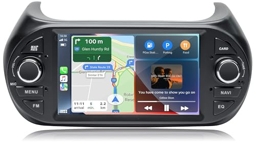 Autoradio Android 7'' per Fiat Fiorino/Qubo/Peugeot Bipper/Citroën Nemo, CarPlay Wireless e Android Auto, Navigazione GPS, 4G LTE, WiFi, Bluetooth, Radio FM, SWC, 4 + 64G