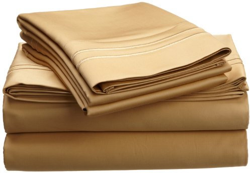 Impressions Ägyptische Baumwolle Fadenzahl 1600 Tabelle-Set massiv, Gold, Volle Größe