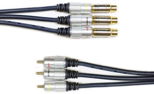 10M - AV Extension Cable - Triple 3 RCA/Phono Male To Female Lead - Audio Video - Loops