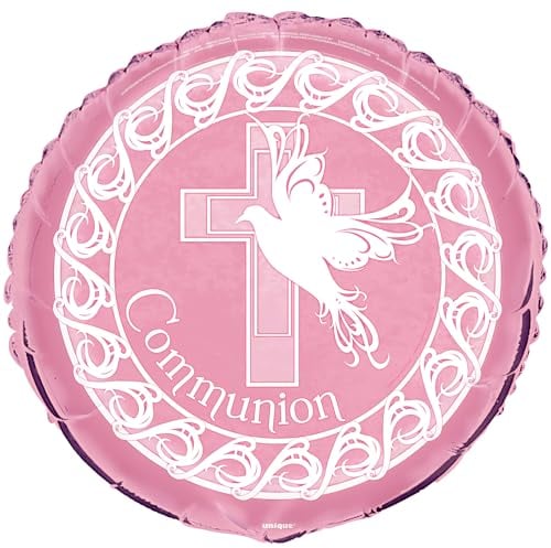 Unique Party Ballon zur Taufe, Motiv: Taube, rosa