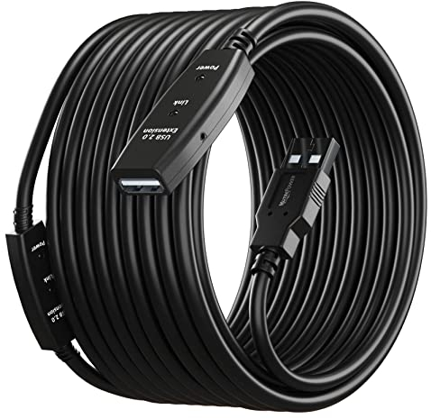 MutecPower 20m USB 2.0 macho a hembra del cable con 2 chipsets de extensión - cable de extensión activa/Cable repetidor - 20 Metros